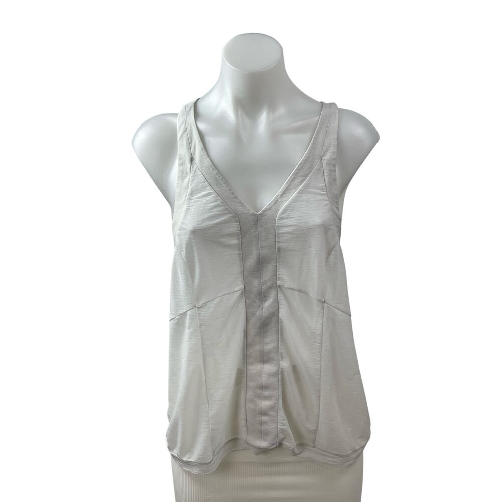 Alo Yoga Women's White V Neck Sleeveless Sports Athletic Activewear Tank Top M